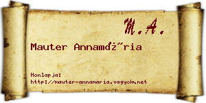 Mauter Annamária névjegykártya